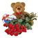 red roses with teddy and chocolates. Panama